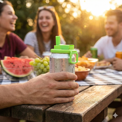 SodaLock™ - Tappo Ermetico con Cannuccia per Lattine (Stop Insetti & Sgasamento)