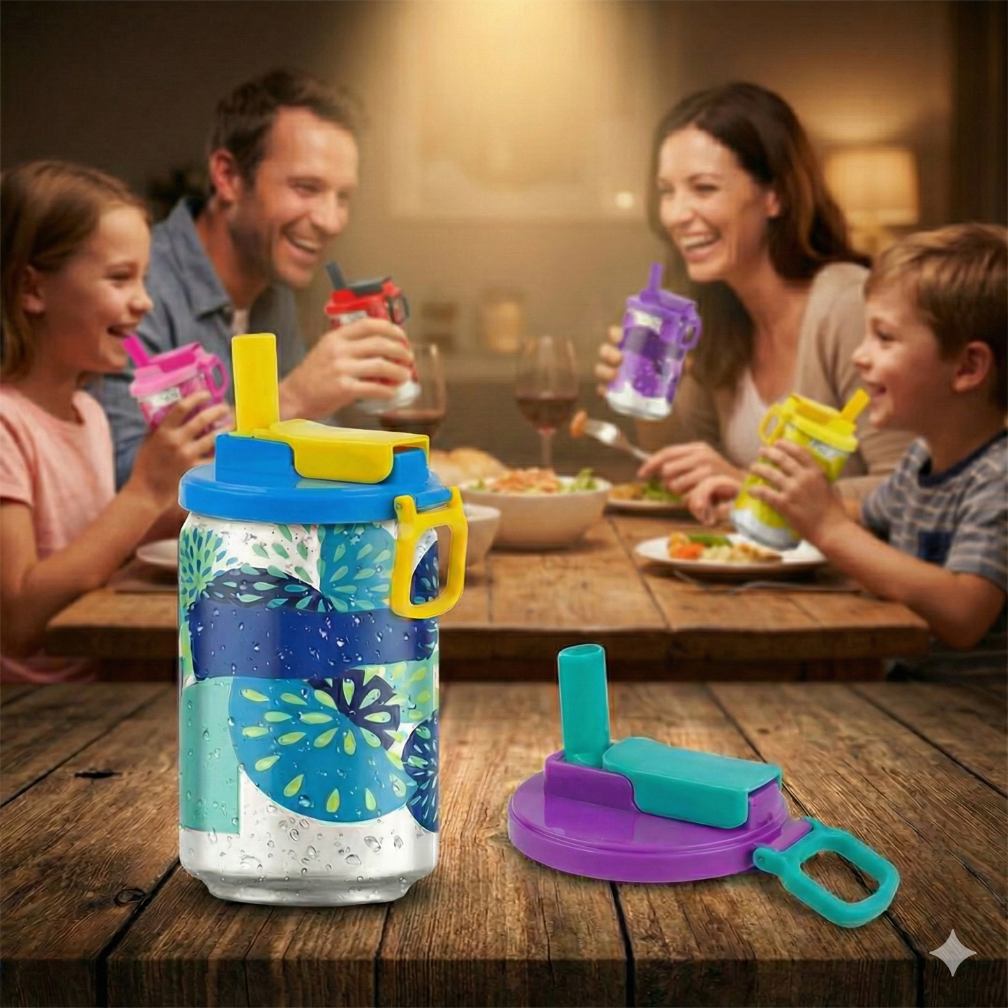 SodaLock™ - Tappo Ermetico con Cannuccia per Lattine (Stop Insetti & Sgasamento)